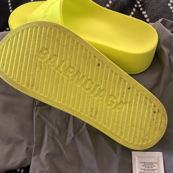 Balenciaga chunky slide rubber logo acide lime size C 36 - Picture 15 of 16